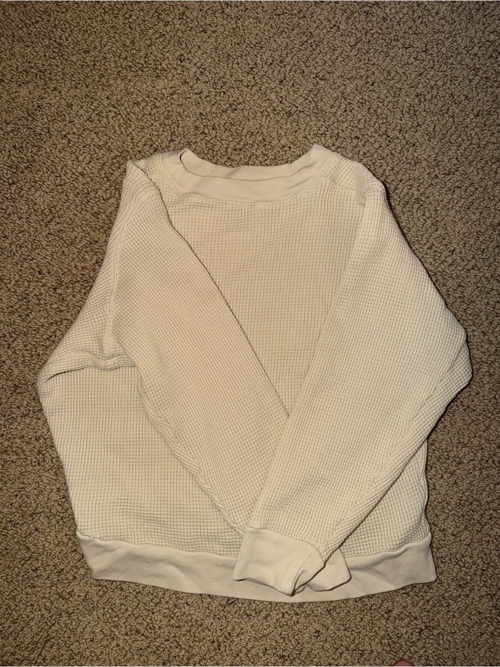J. Crew Cream Waffle-Knit Crew Sweater